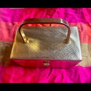 Stunning Hollywood Glam Magid gold leather box purse